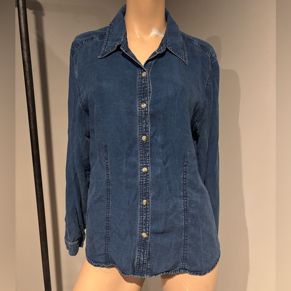 Classic Indigo Button-Down Shirt - image 1